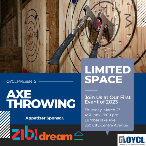 OYCL Axe Throwing at LumberJaxe Axe Ottawa Construction Association